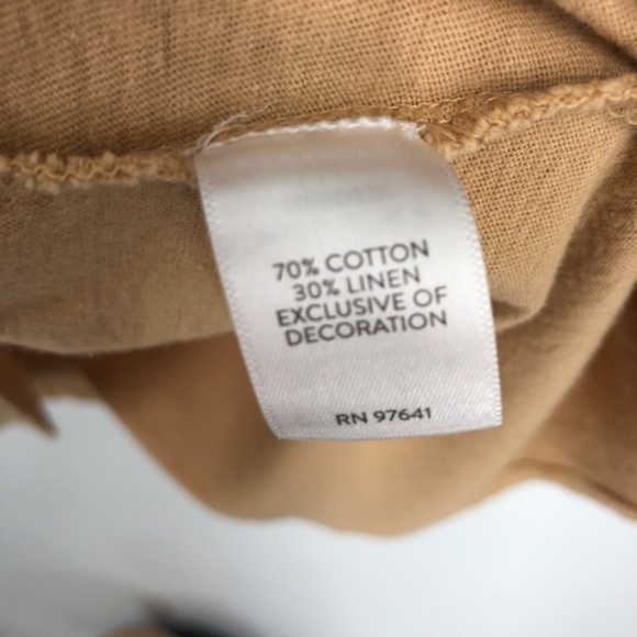 J Jill Pure Jill Elements Womens Top Size 3X Tan Light Brown Embroidered Linen - Picture 5 of 11